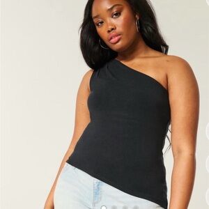 Hollister Black One-Shoulder Tank Top